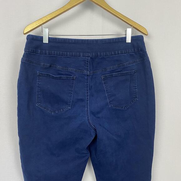 Chico's Perfect Stretch Jeans 1.5 US 10 Ankle Crop Dark Wash Blue Pull On 33x26 - Picture 4 of 15